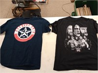 Two wrestling t-shirts left one is M right is L
