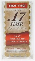 50 Cartridges of .17 HMR Ammo - V-Max Polymer