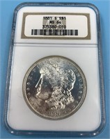 NGC Graded, MS 64, Morgan silver dollar  1881 S