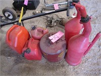 6 metal &plastic gas cans
