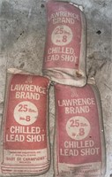 Three 25 pound bags of chilled lead shot