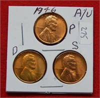 1946 PDS Lincoln Wheat Cents