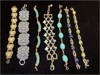7 Bracelets. Costume jewelry
