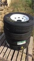 Four Unused Tires with Rims - ST235/80R16