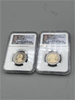 (2) NCG  MS65 Mandela 90th Birthday Coins