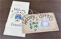 Painted Slate Decor - Welcome Spring, Friends
