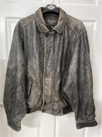 Nicely worn leather Eddie Bauer jacket XXL
