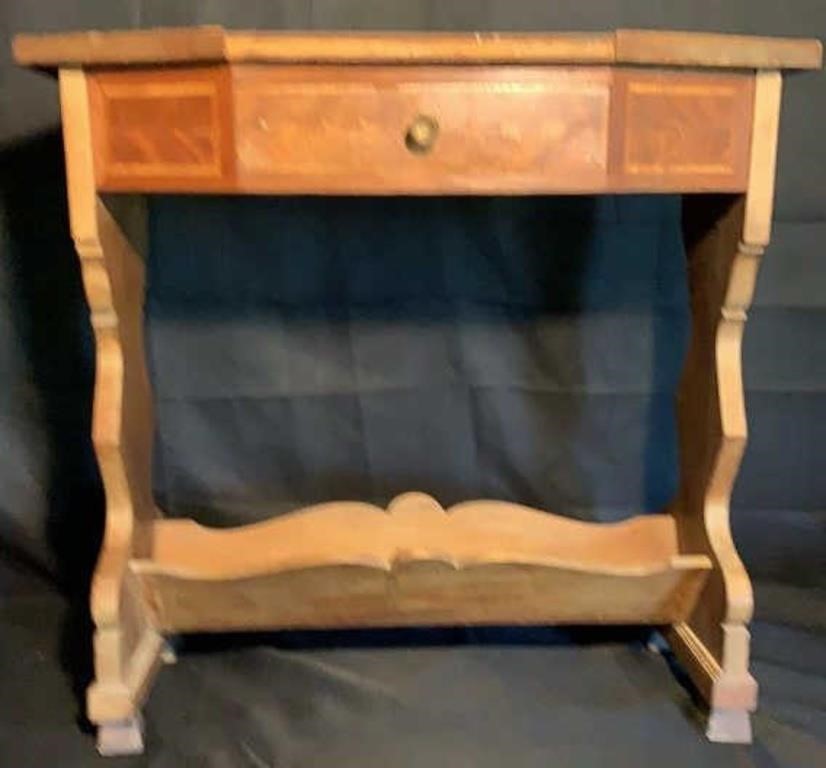 Vintage Marquetry Inlaid Wooden Stand - Circa 1920