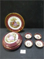Limoges - Plate / Covered Dish 7"Diam  / 4 Bowls