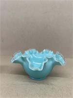 Fenton Ruffled glass vase