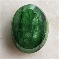 CERT 8.85 Ct Faceted Colour Enhanced Emerald, Oval
