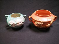 Two pieces Roseville Pottery including a Freezia
