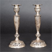 Mueck Cary Co American Sterling Candlestick Pair