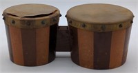 (JL) Bongo Drums. 5 1/2 x 7 1/2 largest. Smaller