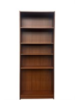 Large 5-Tier Dark Brown Wood Bookshelf
