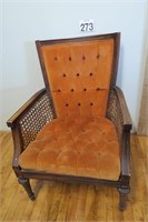 Vintage Parlor Chair w/ Basket Weave Sides