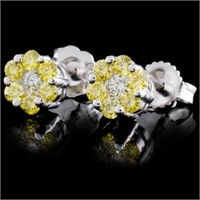 0.50ctw Fancy Color Diamond Earring in White Gold