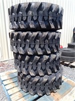 (4) Marcher 12-16.5 Skid Steer Tires 12Ply