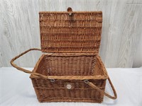 Vintage Leather/Wicker Basket