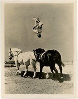 8x10 Justin Tayal performing horse stunt