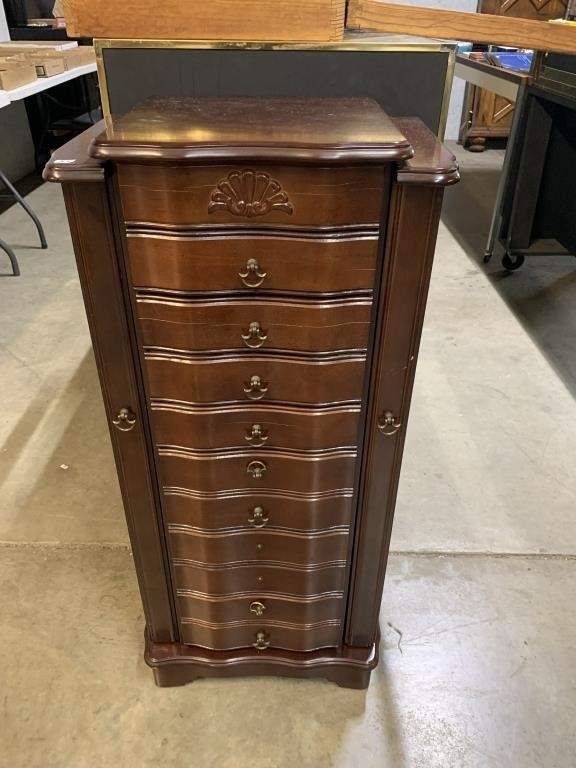 JEWELRY ARMOIRE WITH FOLD OUT SIDES