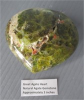 Agate heart natural gemstone.
