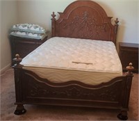 Queen Sized Wood Bed- Matches Bedroom Suit