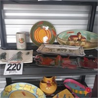 (6) Assorted Décor Pieces & Rooster Platter (Some
