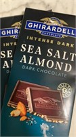 2 in date large Ghirardelli bars sea salt almond