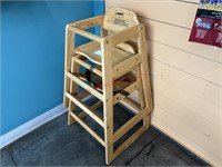 (2) WOODEN HIGH CHAIRS