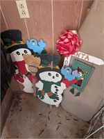 3 wooden yard Christmas signs