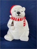Coke bear – red/white scarf holding coke