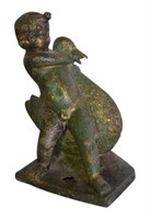Bronze Neoclassical Boy & Goose Statue