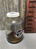 Standard Oil Zerolene one quart jar w/ lid