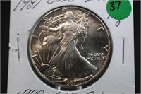 1987 1oz .999 Pure Silver Eagle