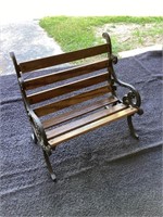 G) adorable wooden cast bench for dolls or