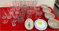 336 - MIXED LOT OF GLASSWARE, BOWLS & PLATES (F84)