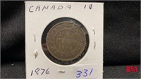 1876 Canadian large penny