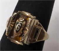 10Kt Yellow Gold 1981 "G" Josten Class Ring, Size