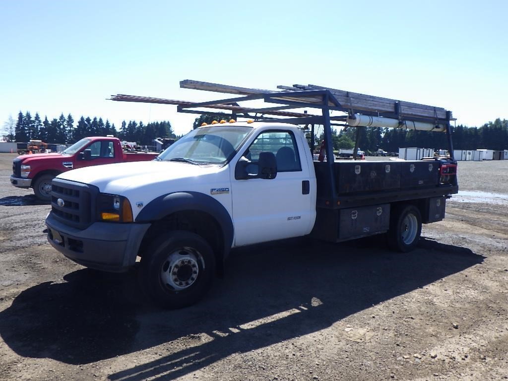 2006 Ford F-450 11' S/A Flatbed Utility Truck