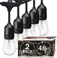 (N) SUNTHIN 2 Pack 48FT Outdoor String Lights with