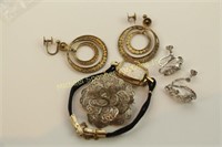 ASSORTED STERLING,  800 SILVER AND WATCH