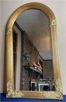 Gold Tone Floral Design Mirror