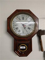 Antique Seth Thomas 31-day wall clock with key