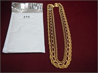 MONET Gold Toned Multi Layer Chain Necklace
