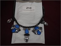 Designer Blue and Clear Chrystal Necklace