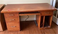 Computer desk with contents