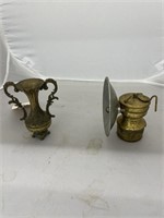 2 Pcs - Brass Vase & Brass Headlamp