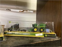 John Deere semi and combine