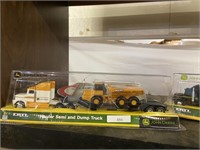 John Deere hauler semi and dump truck